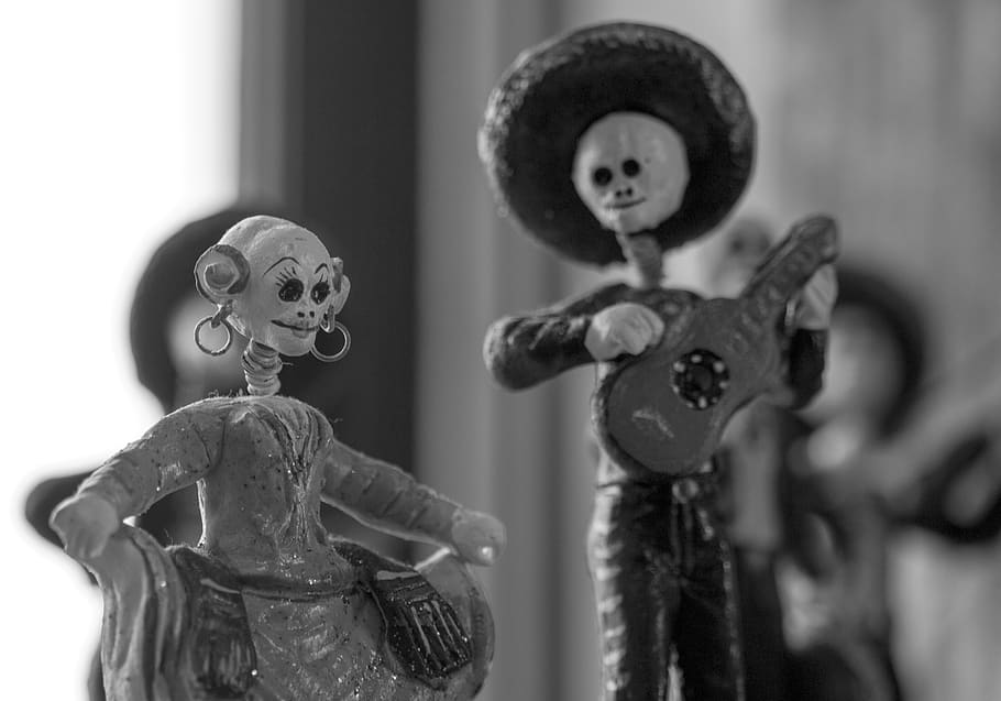 mariachi, calaca, mexico, dead, skeleton, skull, bones, colloquial, HD wallpaper