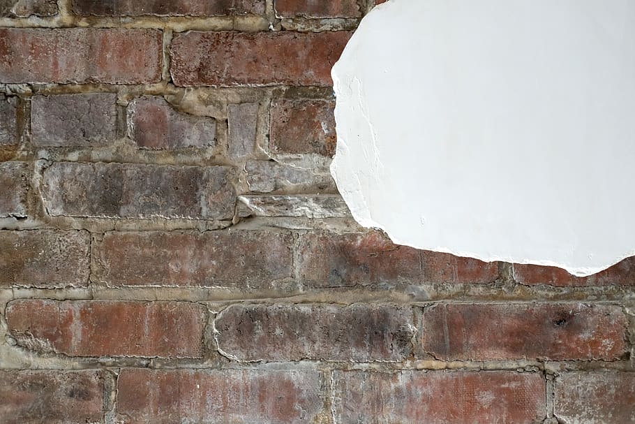 rough texture, wall, brick texture, plaster texture, plaster and brick wall HD wallpaper