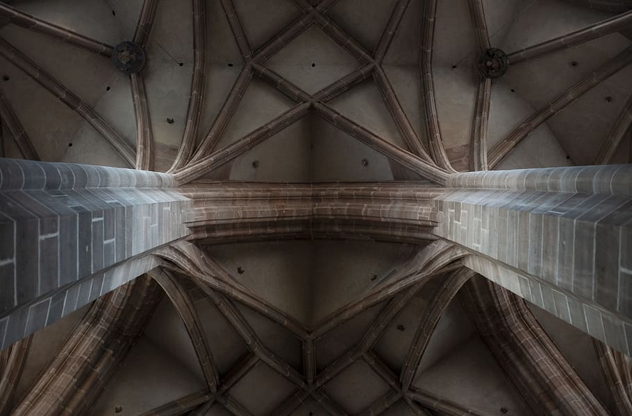 low angle photography of concrete building interior, architecture HD wallpaper