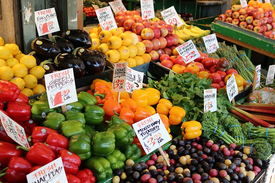 united states, seattle, pike place market, tomatoes, fruit, HD wallpaper