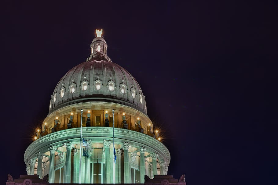 Capitol Hill At Night, architecture, building, dome, evening HD wallpaper
