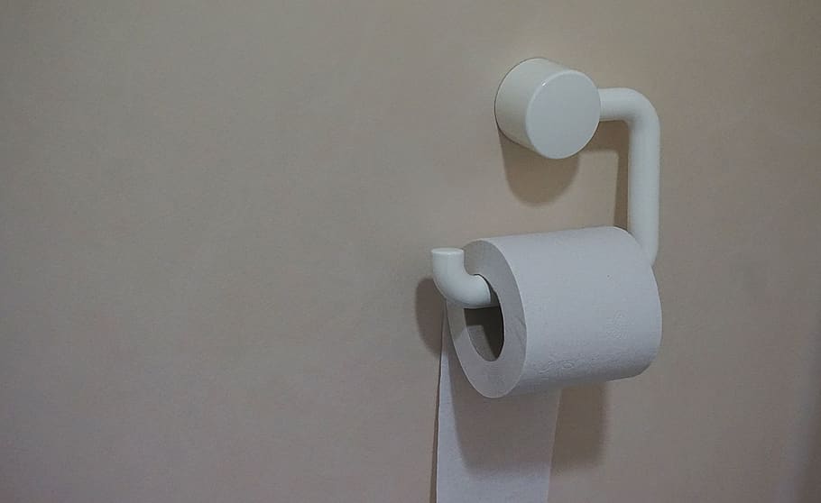 White Toilet Paper, bathroom, hygiene, indoors, shadow, tissue paper