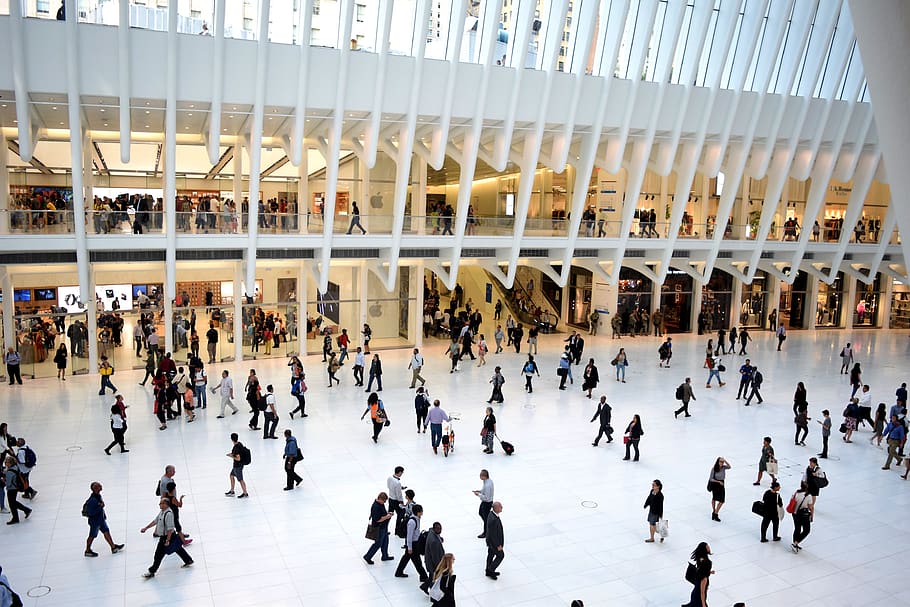people, crowd, interior, building, group of people, large group of people HD wallpaper
