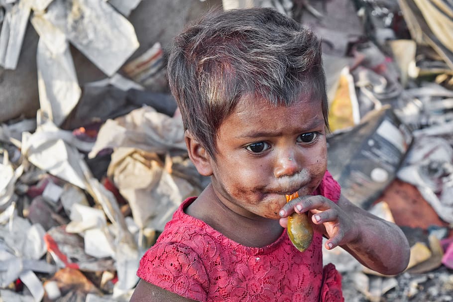 people, child, portrait, girl, poor, slums, india, female, kid, HD wallpaper