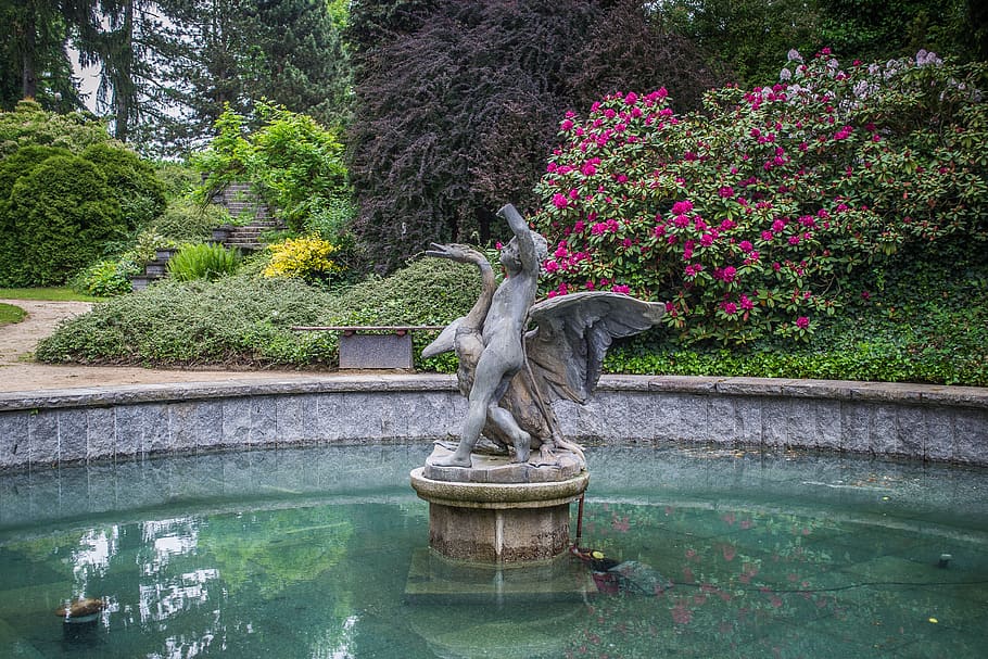 park, architecture, historically, castle, garden, fountain HD wallpaper