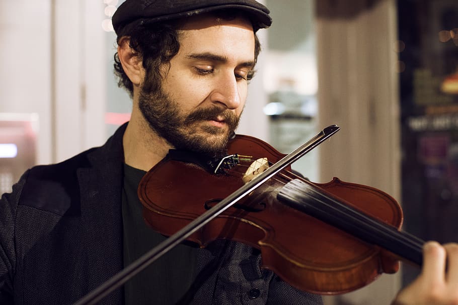 man, violin, instrument, guy, music, musical instrument, one person HD wallpaper