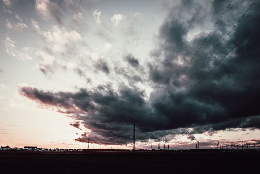 Dark Cloudy Sky, clouds, country, dark clouds, Dark Sky, dawn HD wallpaper