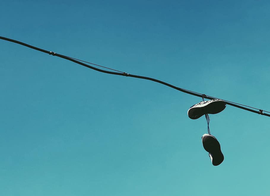 low angle view, sky, blue, clear sky, nature, no people, cable HD wallpaper
