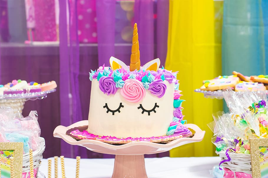 Unicorn Fondant Cake, baked, bakery, baking, birthday, birthday cake, HD wallpaper