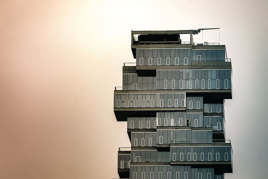 grey concrete multi-storey building, architecture, built structure HD wallpaper