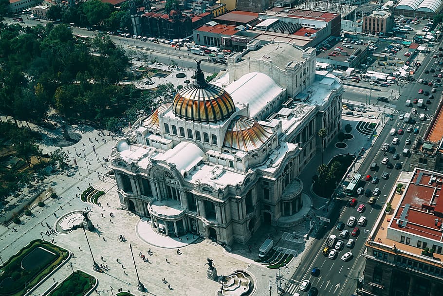 Bird's Eye View Photography of Dome Building, aerial, architecture
