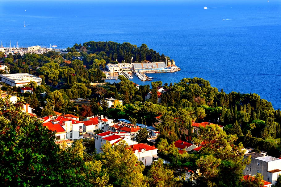 croatia, split, town, city, travel, mediterranean, landscape HD wallpaper