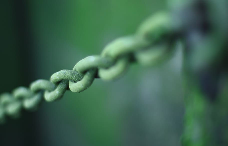 chained, link, connection, green, metal, iron, security, connected HD wallpaper