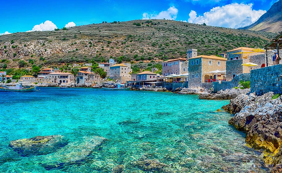 sea, vacations, greece, limeni, lakonia, peloponnese, beach