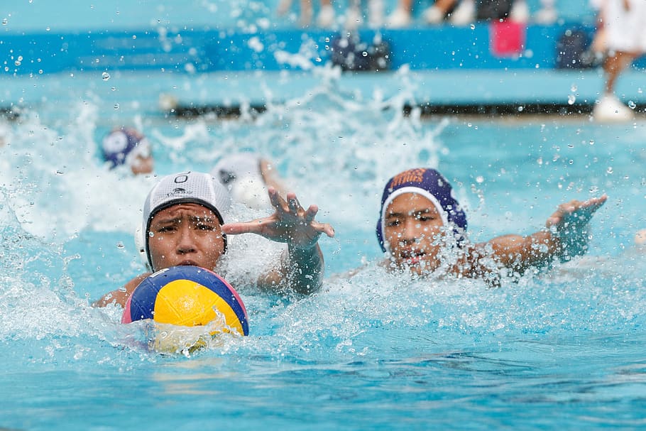 person reaching ball, water, human, clothing, apparel, cap, hat HD wallpaper