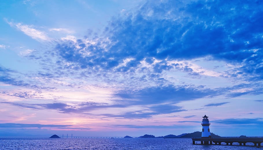lighthouse beside ocea, architecture, building, tower, nature HD wallpaper