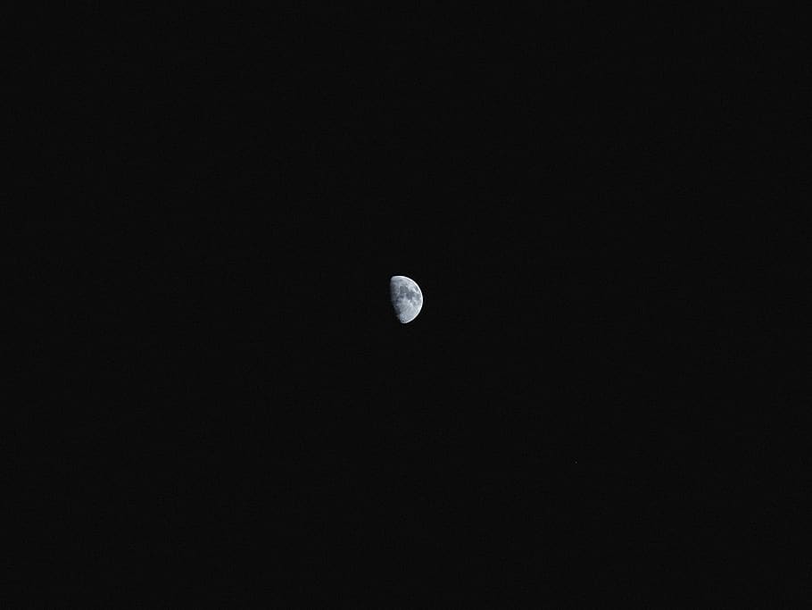 gray moon during night, denmark, copenhagen, astronomy, grey HD wallpaper