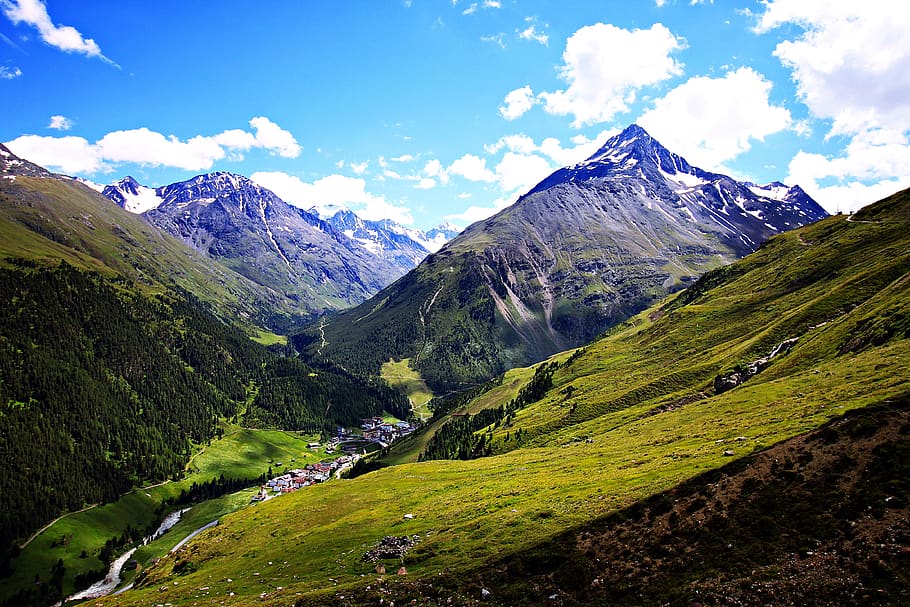 alpine, mountains, landscape, nature, panorama, scenics - nature HD wallpaper