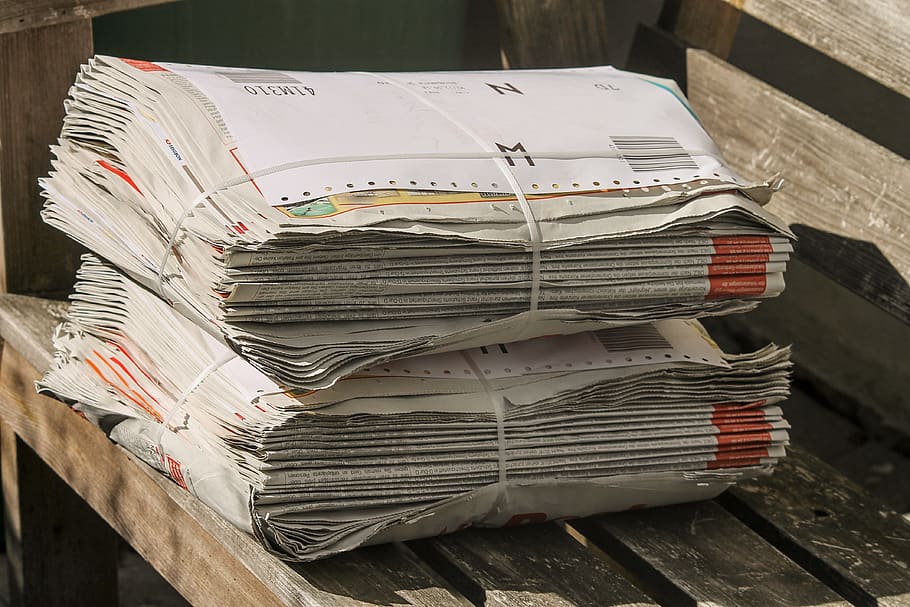 newspapers, stack, bundle, shipping, paper stack, pressure, HD wallpaper
